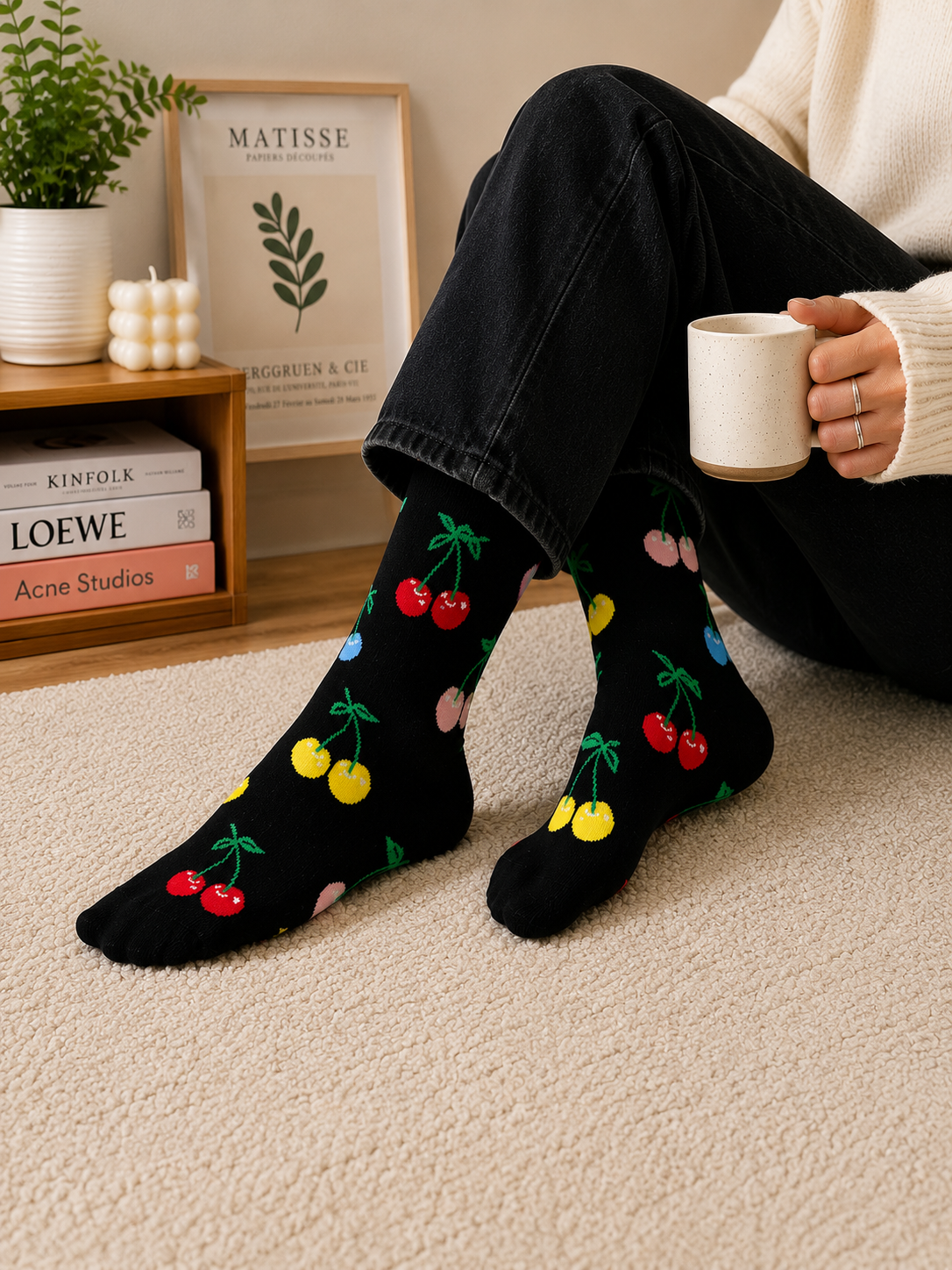 Pastel Cherry Socks