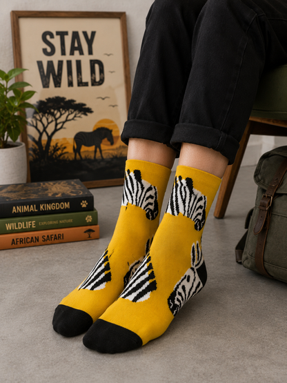 Zebra Crew Socks – Wild Safari Socks