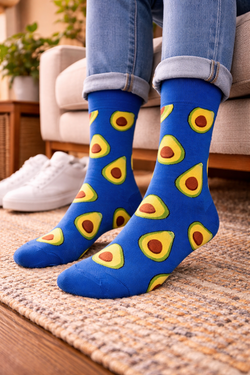 Avocado Pattern Crew Socks