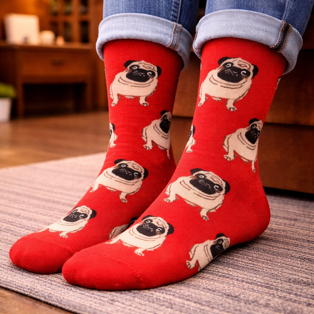 Pug Print Socks