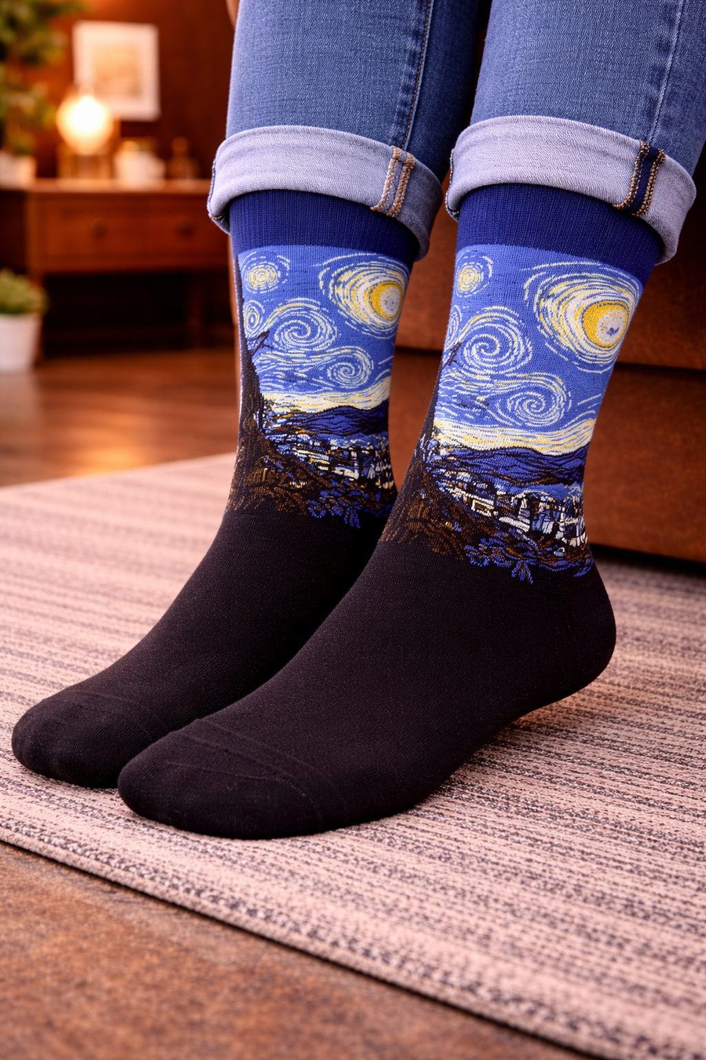 Blue Starry Night Socks
