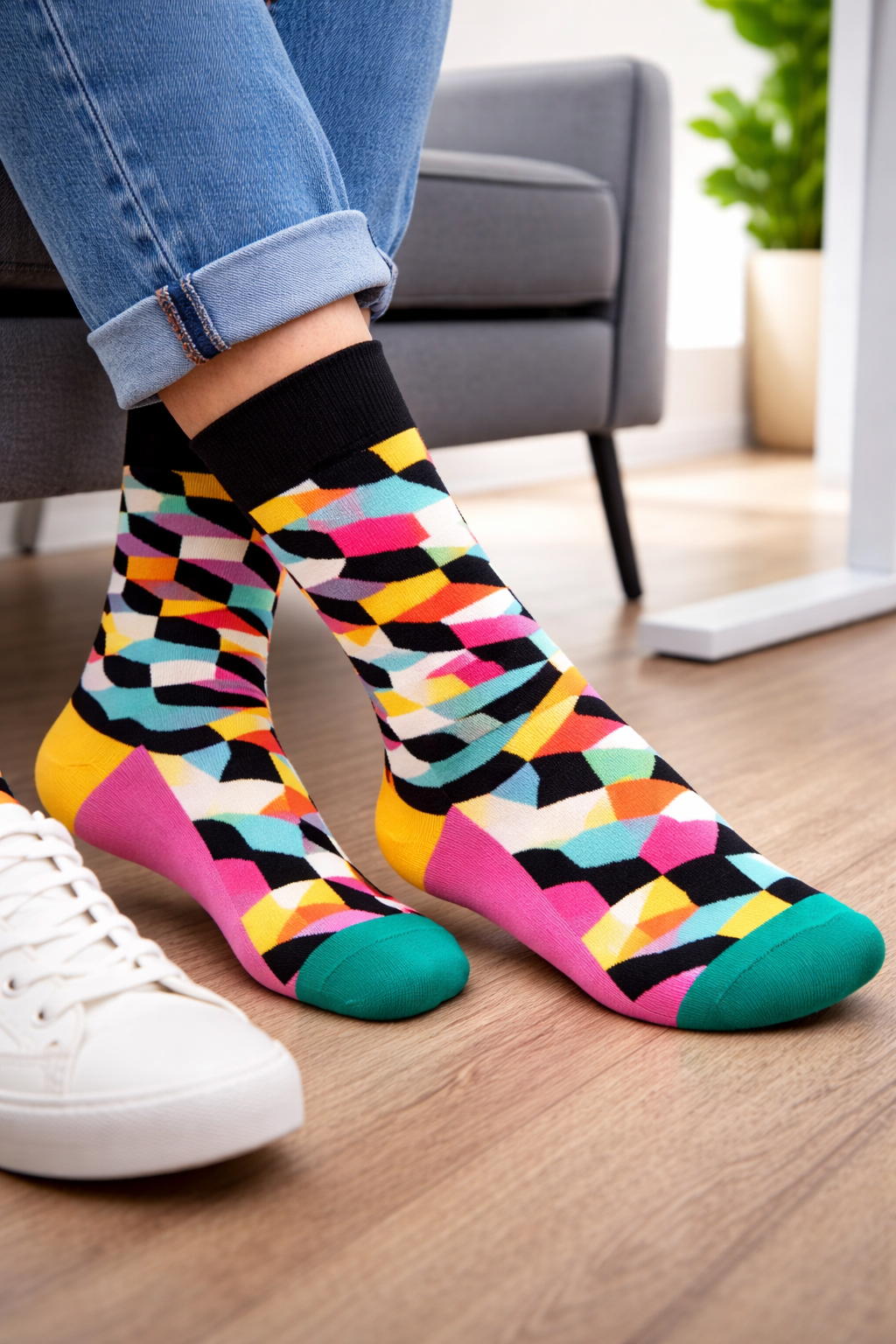 Vivid Mosaic Socks