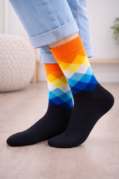 Sunset Argyle Socks