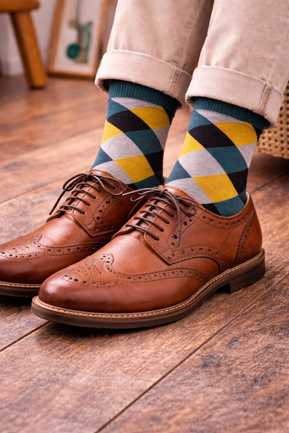Modern Argyle Colorblock Socks