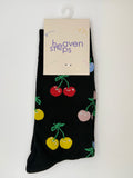 Pastel Cherry Crew Socks – Colorful Fruit Socks