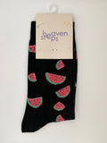 Watermelon Paradise Crew Socks – Summer Fruit Statement Socks