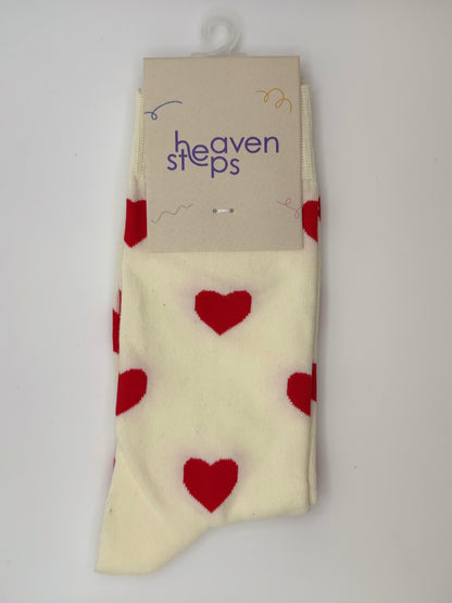 Love Pattern Socks White