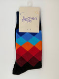 Color Burst Argyle Crew Socks – Vibrant Geometric Statement Socks