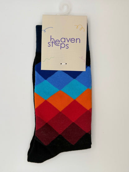 Vibrant Geometric Statement Socks