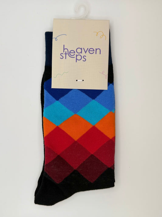 Vibrant Geometric Statement Socks