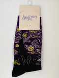 Purple Starry Night Art Crew Socks – Museum Inspired Statement Socks