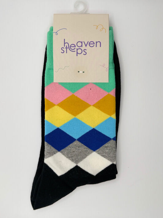 Pastel Harlequin Diamond Socks