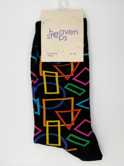 Neon Geometric Pattern Socks