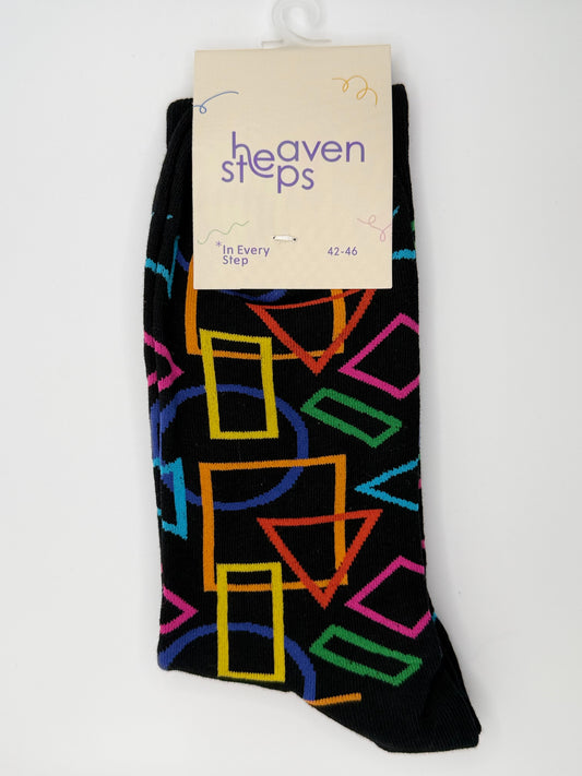 Neon Geometric Pattern Socks