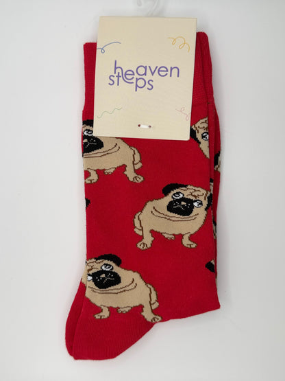 Pug Print Socks