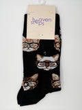 Hipster Cat Crew Socks