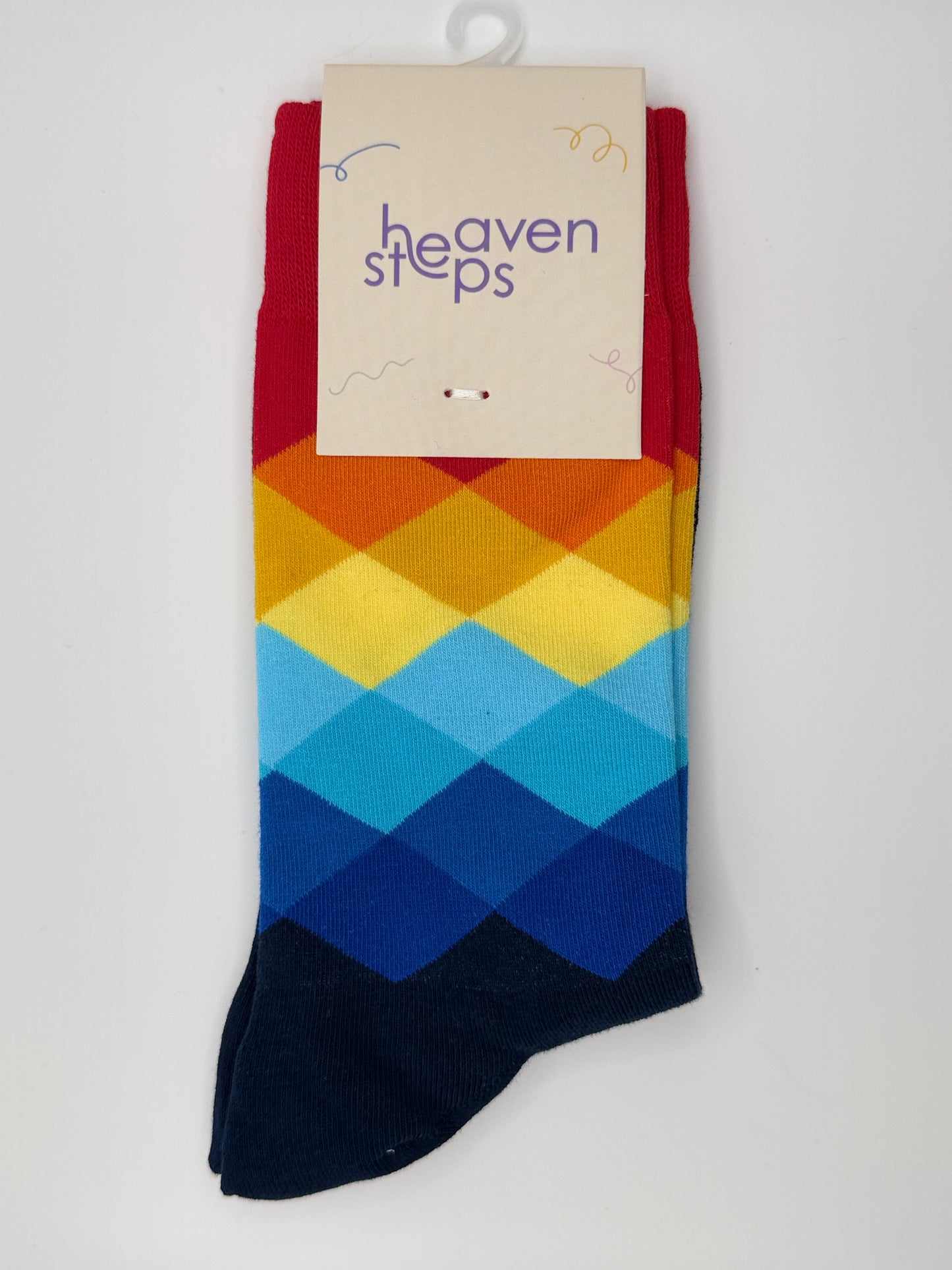 Rainbow Gradient Diamond Socks