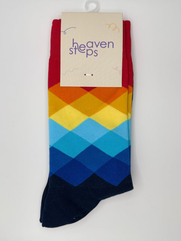 Rainbow Gradient Diamond Socks