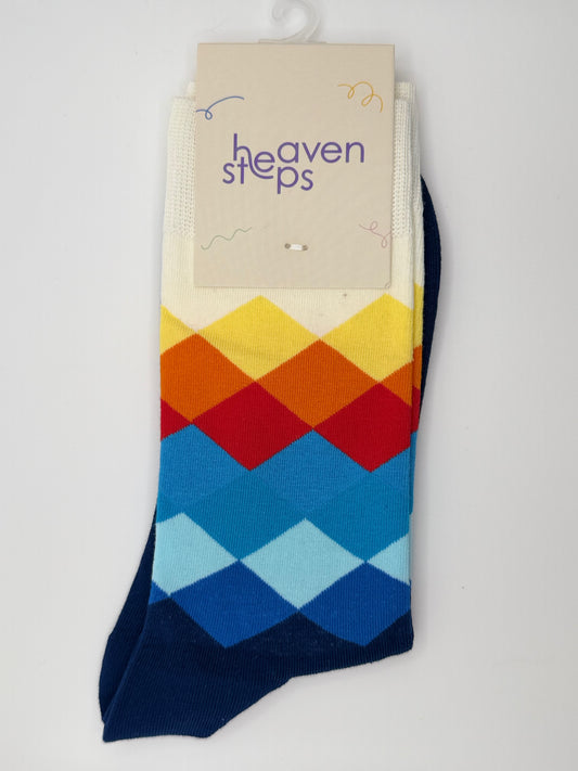 Vibrant Argyle Gradient Socks