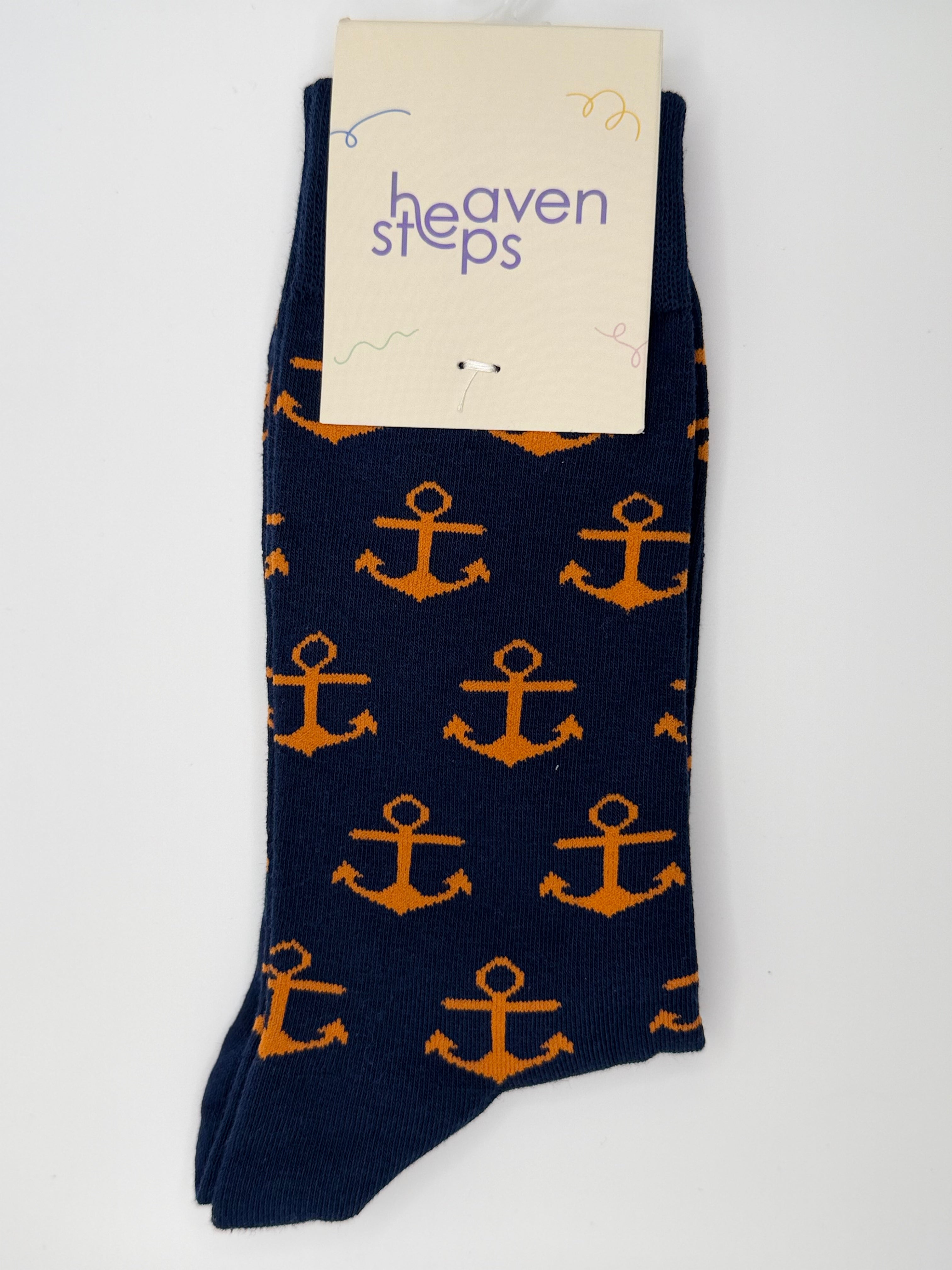 Nautical Anchor Crew Socks